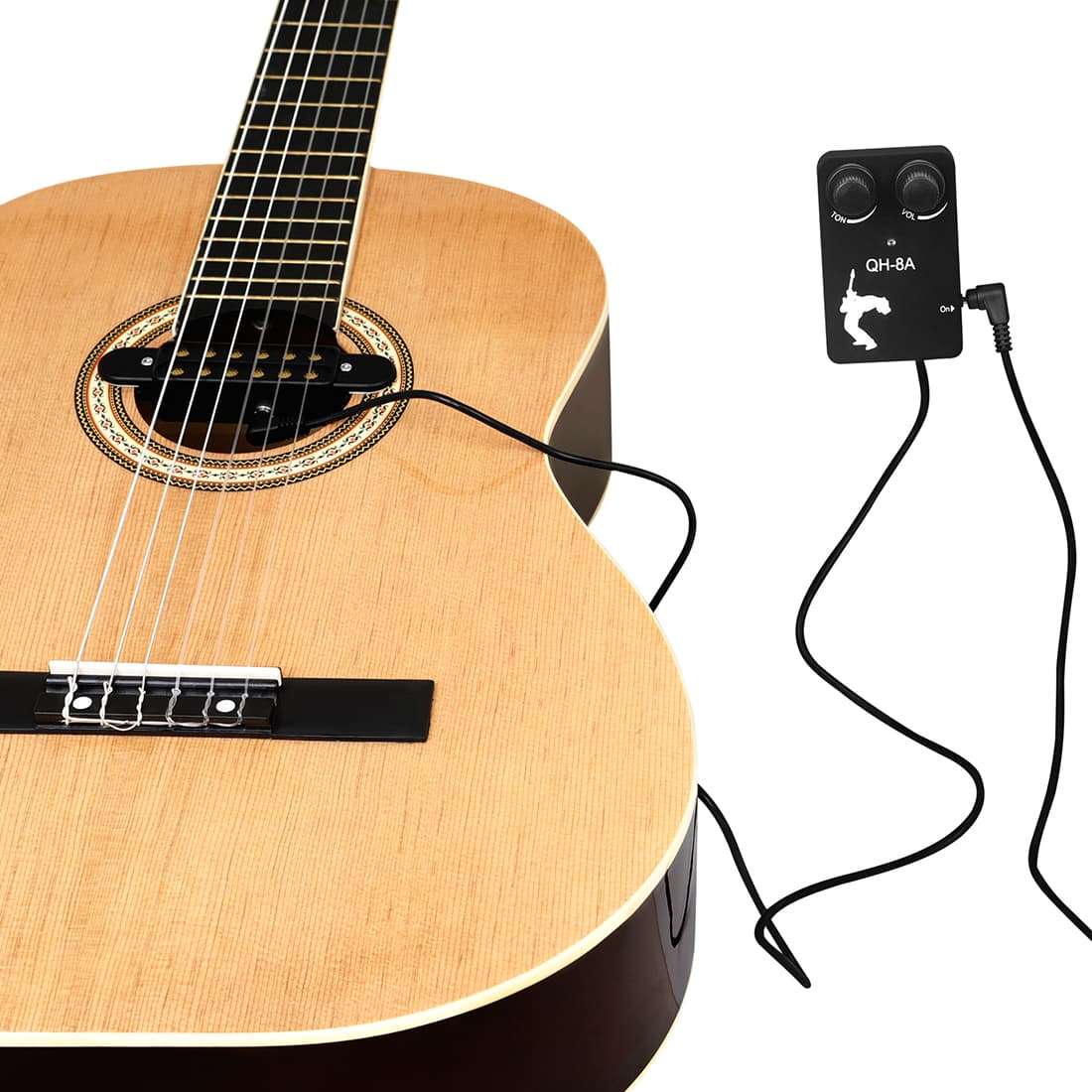 IRIN Pickup Acústico de Violão de 12 Furos Transdutor Magnético para Tampo de Som com Controle de Tom e Volume