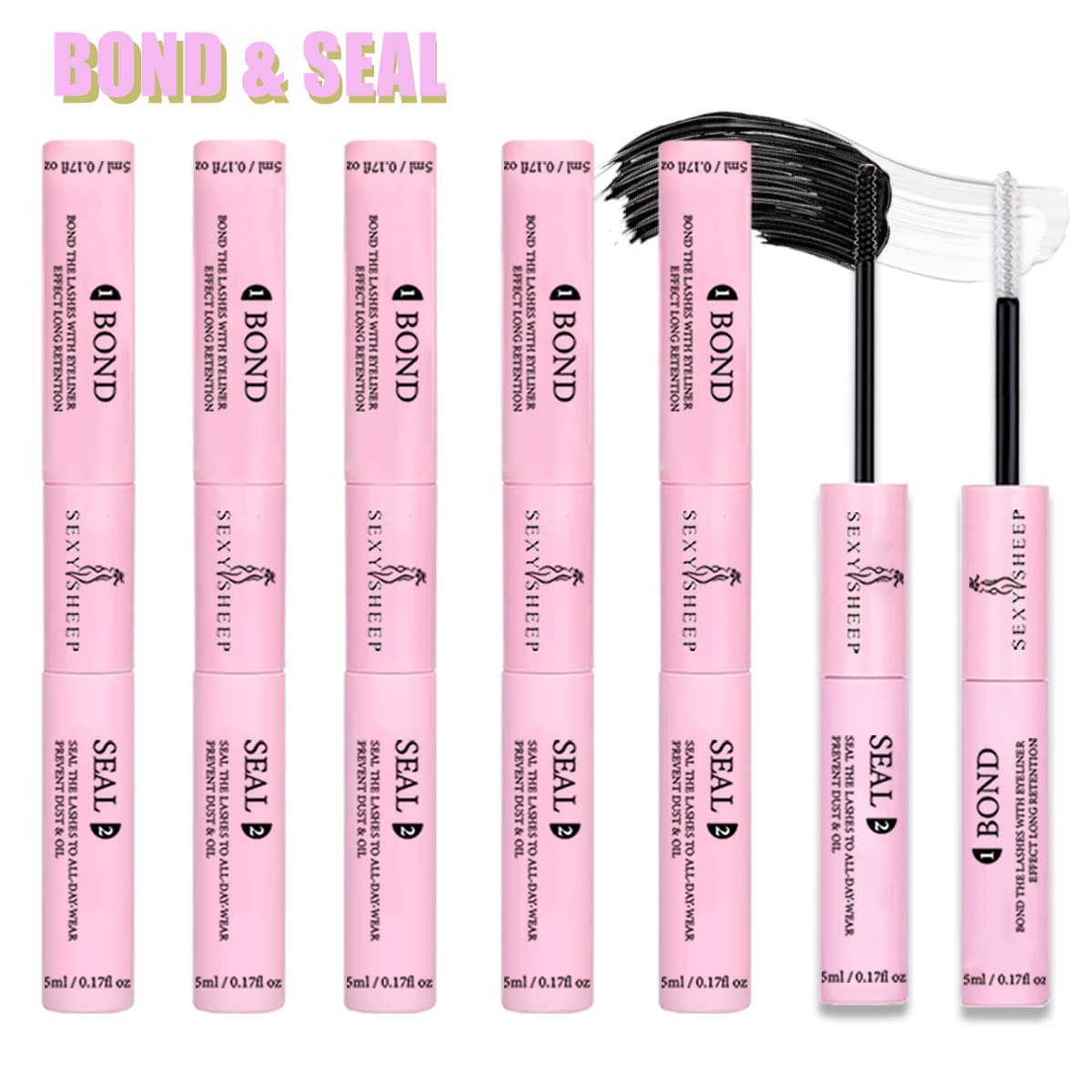 Cola Para Cílios À Prova D'água De Fixação Forte , Ligação E Vedação 2 Em 1 Extensões DIY , 10ml/3/5 Unidades