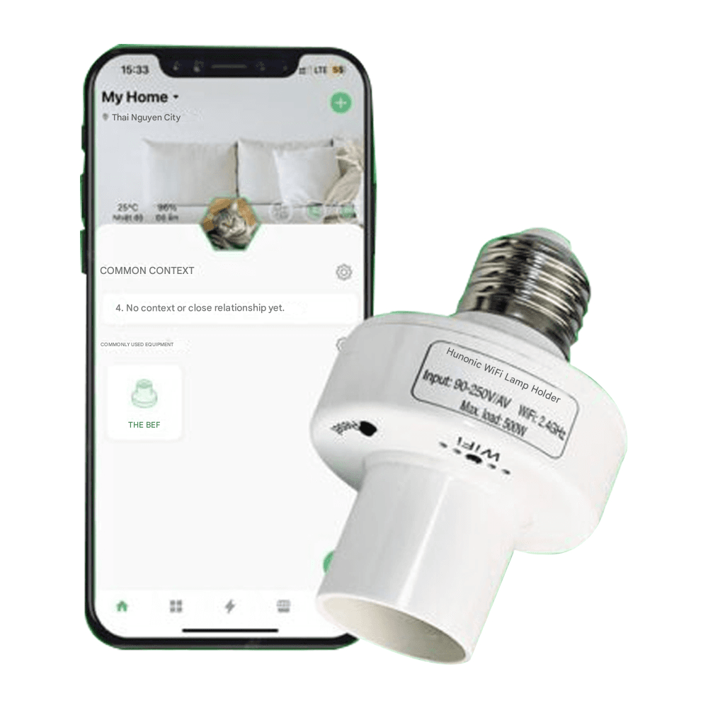 Transforme lâmpadas comuns em inteligentes com os soquetes de lâmpada WiFi da Hunonic, controláveis remotamente pelo