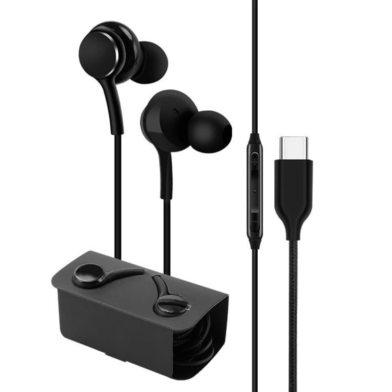 Fones de Ouvido com Fio Tipo C, Fones Intra-Auriculares HD, Chamadas de Alta Definição, Fones de Ouvido Confortáveis,