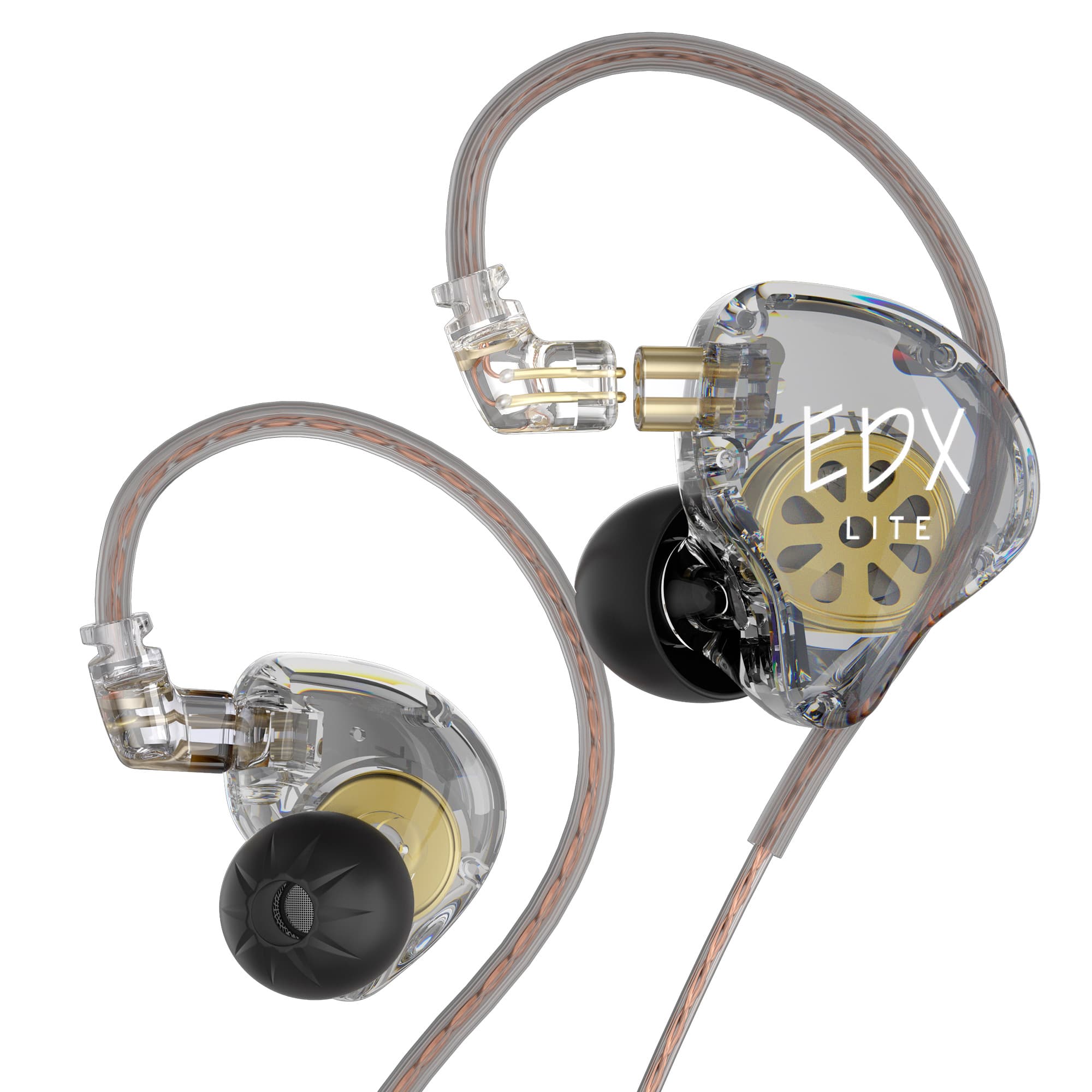 Fones de ouvido com fio KZ EDX Lite, fones de ouvido intra-auriculares, IEM, fones de ouvido sem fio, fones de ouvido