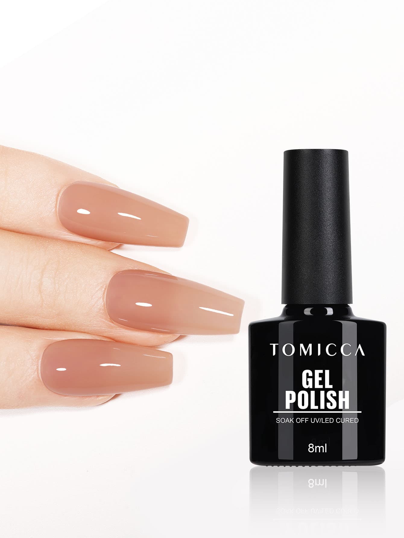 TOMICCA Esmalte de Unhas em Gel de 8 ml/1 unidade, Cor Nude Rosa, Esmalte de Unha em Gel para Remoção com Água,