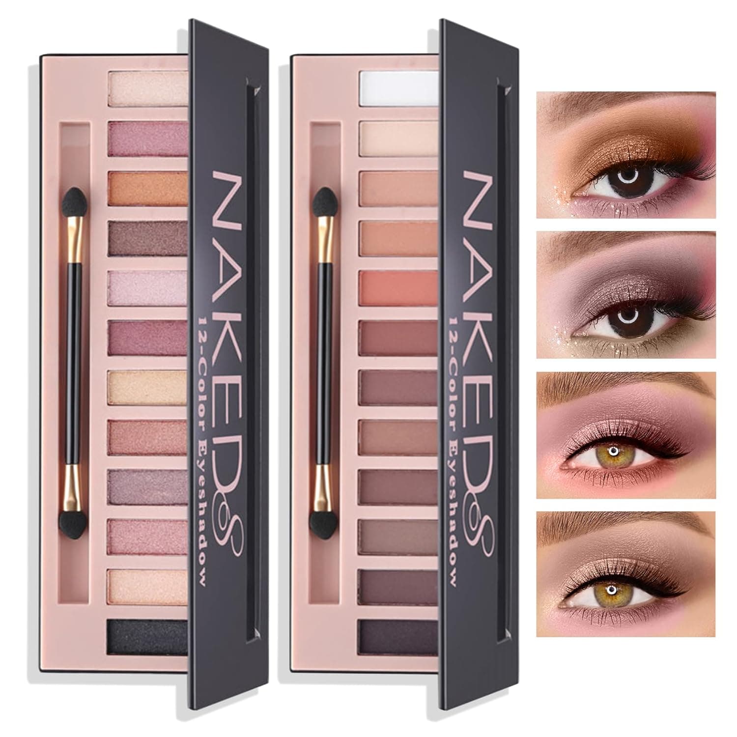 Paleta De Sombras NAKEDS 12 Cores , Fosca E Brilhante , Maquiagem Altamente Pigmentada De Longa Duração Com Pincel 2 Uni