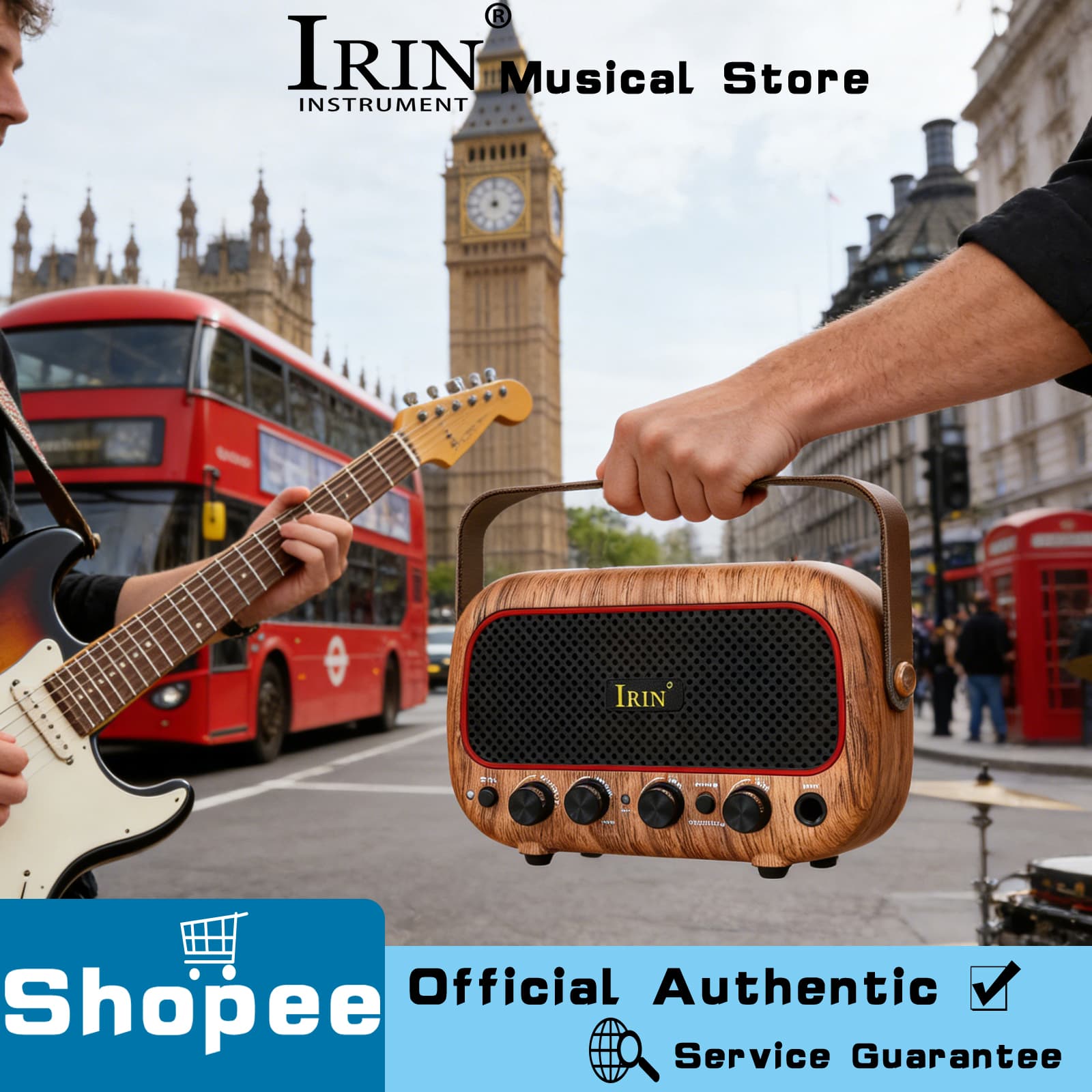 IRIN Amplificador De Guitarra Alto-Falante Meu 01 5W Sem Fio Bluetooth Limpo Overdrive Canal Elétrica Acessórios Prática