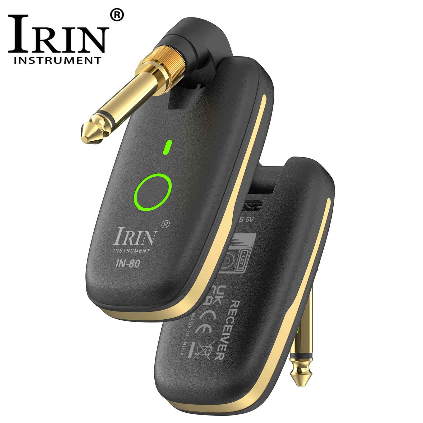 Transmissor E Receptor De Sistema De Guitarra Sem Fio IRIN UHF Para Baixo Elétrica , Uso Contínuo De 7 Horas