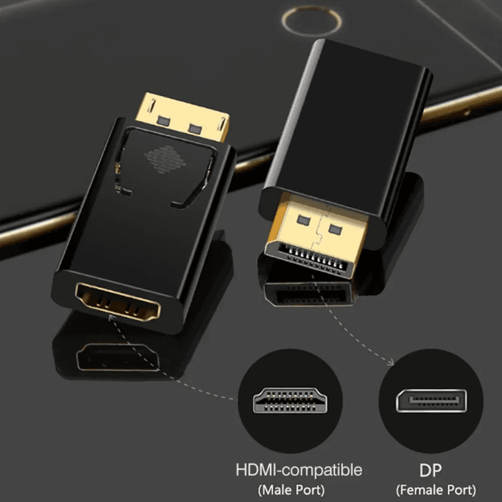 Cabo Adaptador DP para HDMI, Cabo de Áudio, Conversor DisplayPort para HDTV para PS5, PC e Desktop