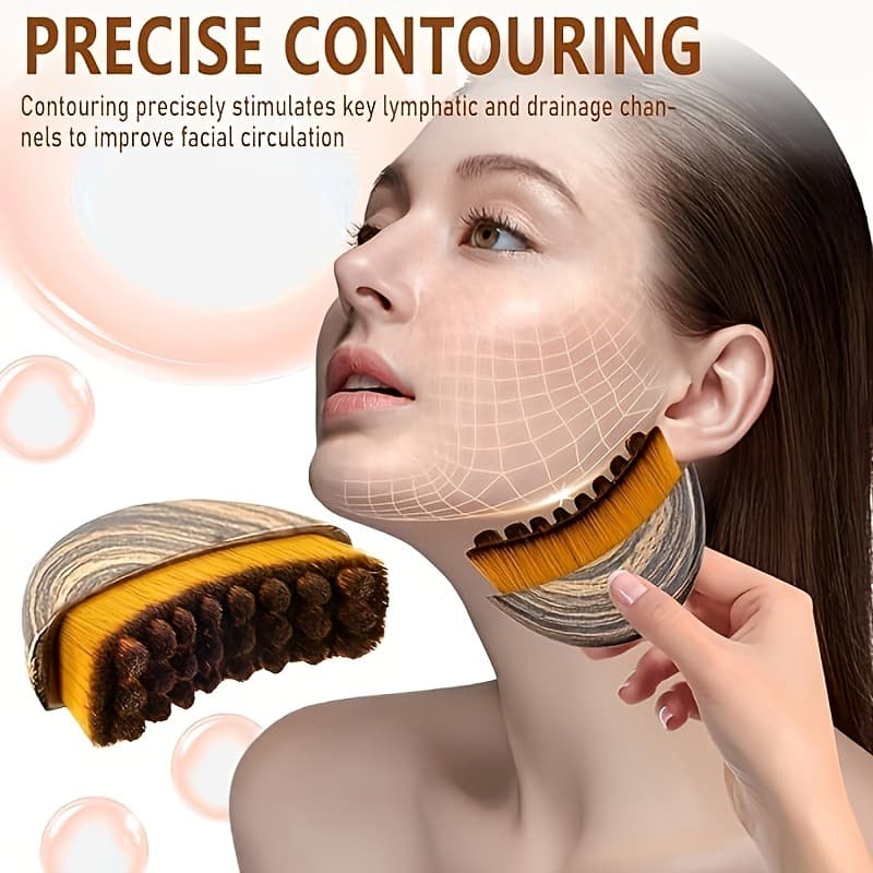 Conjunto De Escova Facial Para Contorno Linfático : Massageador Seco Ergonômico De 1/3 Unidades Escultura E Desintoxicaç