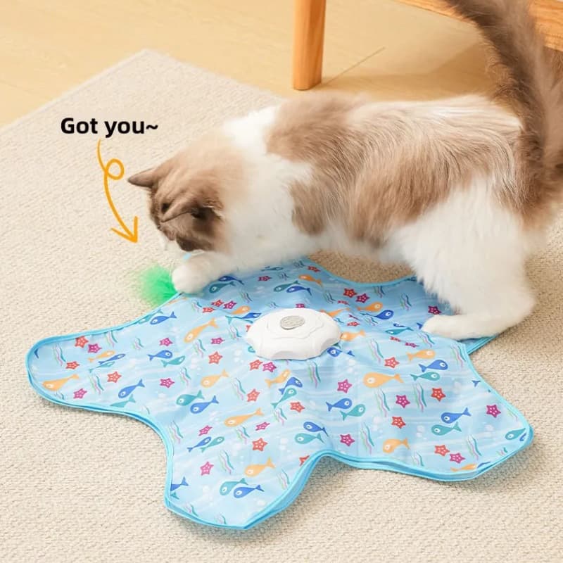 Brinquedo Interativo Para Gatos Hide and Seek-Penas Móveis Ativadas Por Movimento Com Mouse Estridente , 3 Velocidades ,