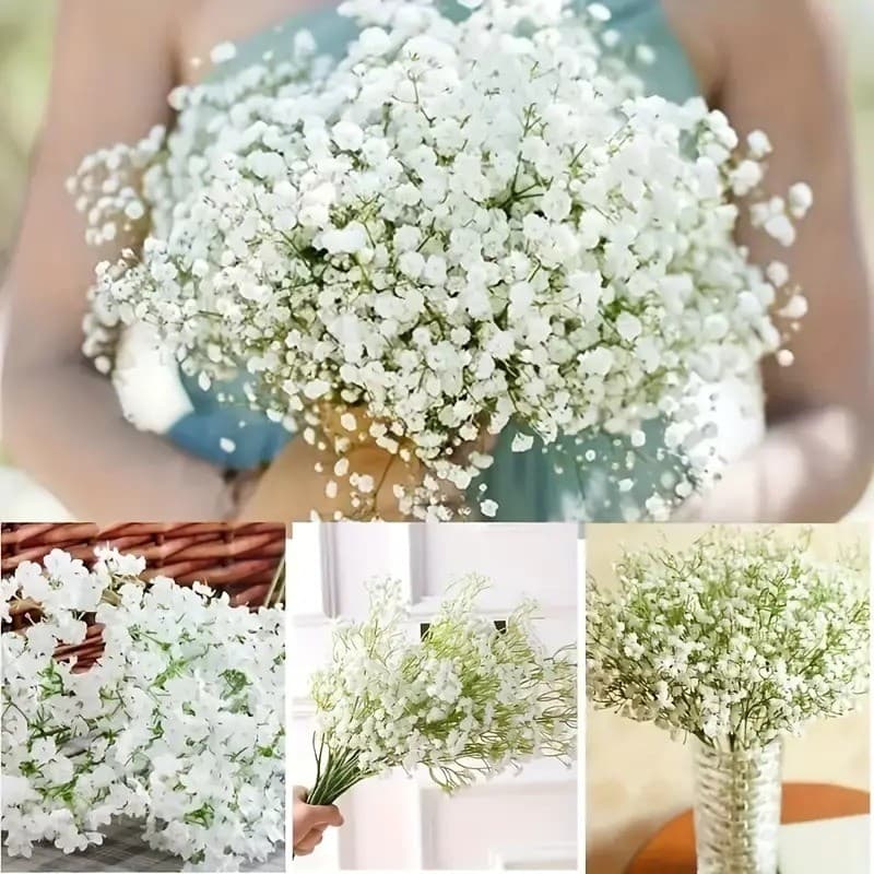 Kit 8 Buquê De Gypsophila Artificial/Sempre 62 cm Plantas Falsas Respiração Do Bebêbranches