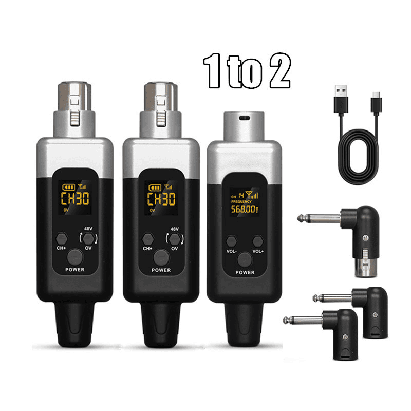 Sistema de Microfone Sem Fio Transmissor de Áudio para Microfone Dinâmico Condensador Guitarra Instrumento Mixer