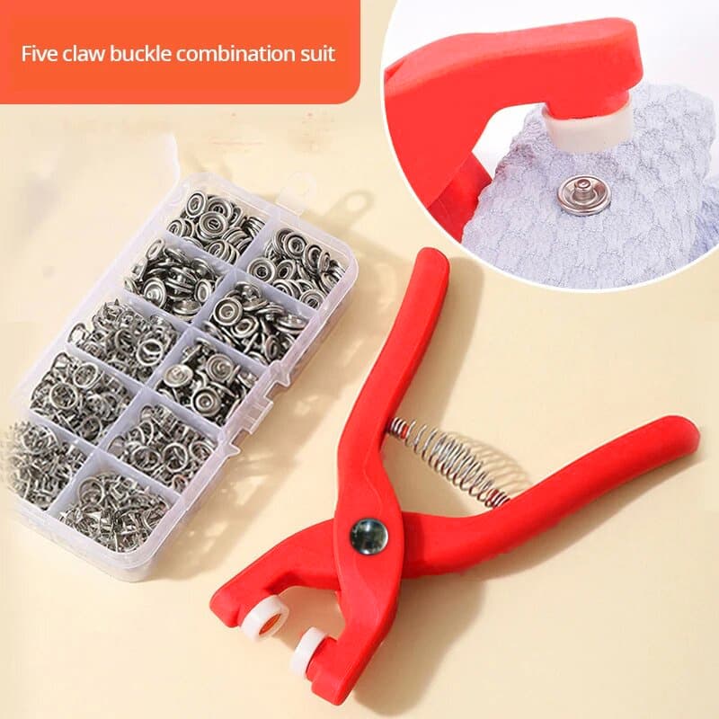 Kit de Botão de Pressão 50 Peças Snaps Metal para Costura e Artesanato com Alicate Manual