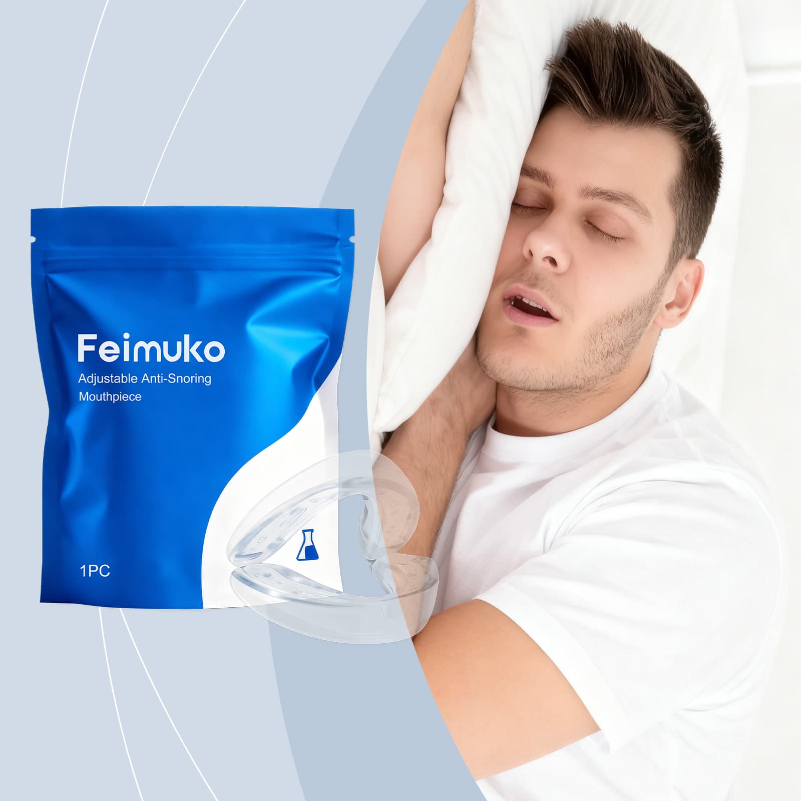 Protetor Bucal Profissional para Bruxismo 1 Unidade – Protetor Dentário de Silicone Macio para Conforto Noturno