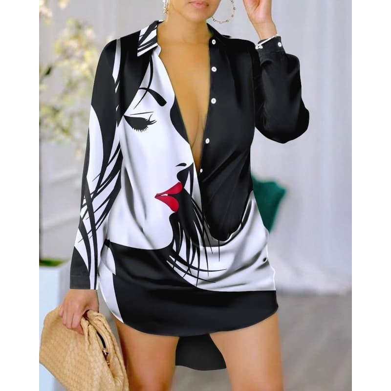 Vestido De Camisa De Manga Longa Solta Boho Festa Vintage Club 2023 Mini Casual De Primavera Outono 2023