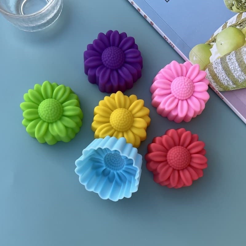 6/12 Pçs/Set Antiaderente Designs De Flores Molde De Silicone Pudim De Chocolate Gelo Cupcake Ferramentas De Bolo DIY Mi