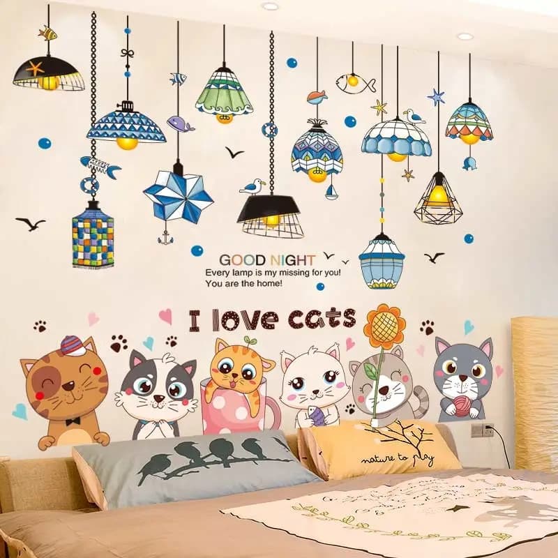 HJ227 crianças dos desenhos animados adesivos de parede pequenos animais adesivos de parede quarto bonito adesivos fundo