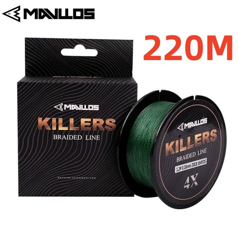 24 Horas Mavllos 220m Linha De Pesca Trançada 4 Fios 47-80Lb Pão De Água Salgada Forte PE