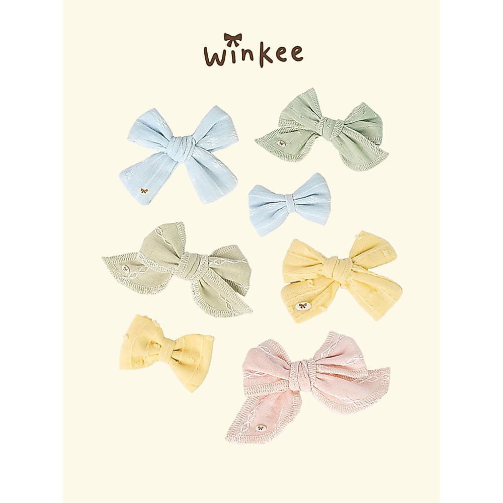 Winkee meninas Original feito à mão arco-nó com tudo incluído grampo de cabelo feito à mão antiderrapante bebê infantil
