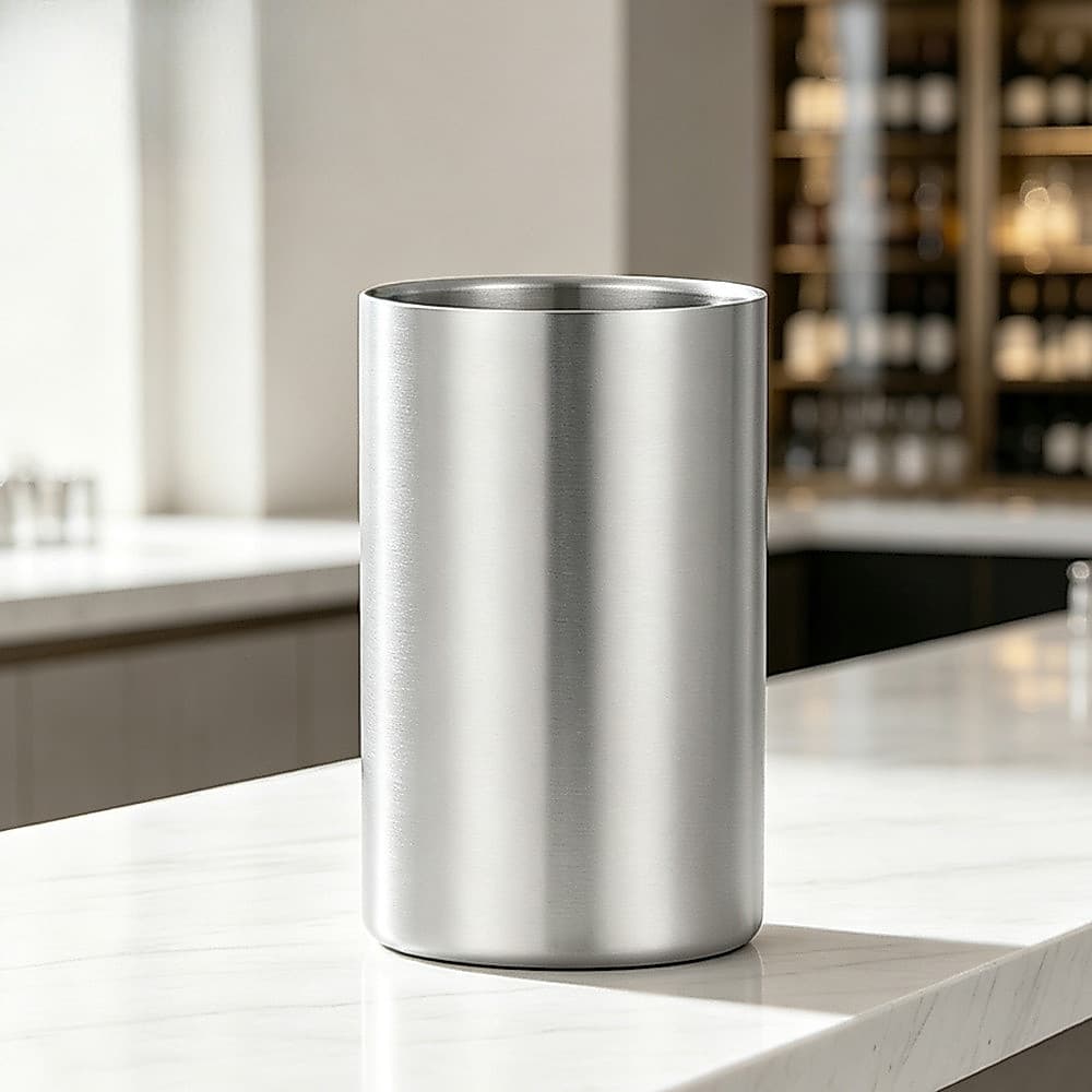 Utensílios de Bar 1.6L Balde de gelo reto de camada dupla Balde de gelo de Metal de aço inoxidável