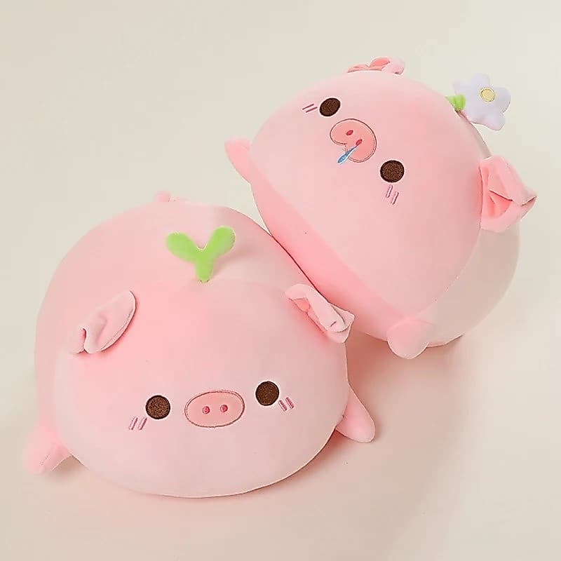 Ultra Macio Rosa Porco Boneca De Pelúcia Deitado Brinquedo Piggy Animal Plushie Travesseiro Para Crianças Bebê Reconfort