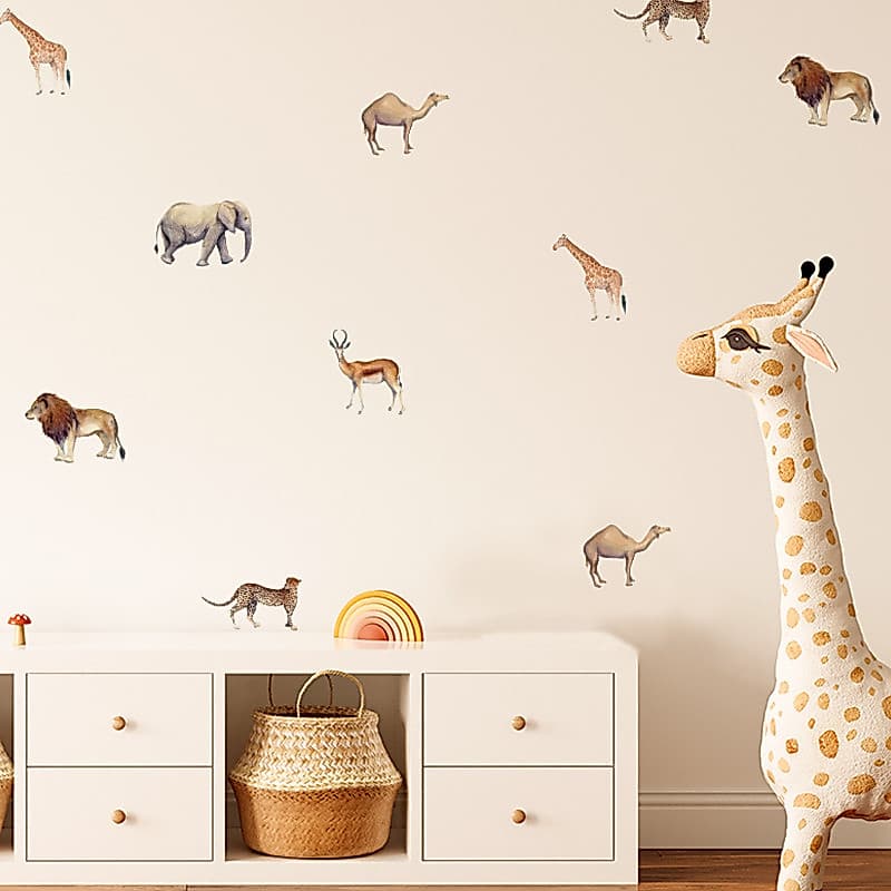 Girafa adesivos menino quarto caixa de armazenamento quarto das crianças armário cabeceira sofá fundo decorativo adesivo