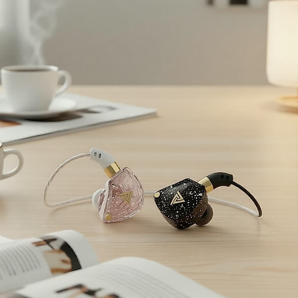 QKZ SK8 Fones de Ouvido Intra-Auriculares com Fio 3,5 mm, HiFi, Graves, Drivers Dinâmicos, Monitor Intra-Auricular e