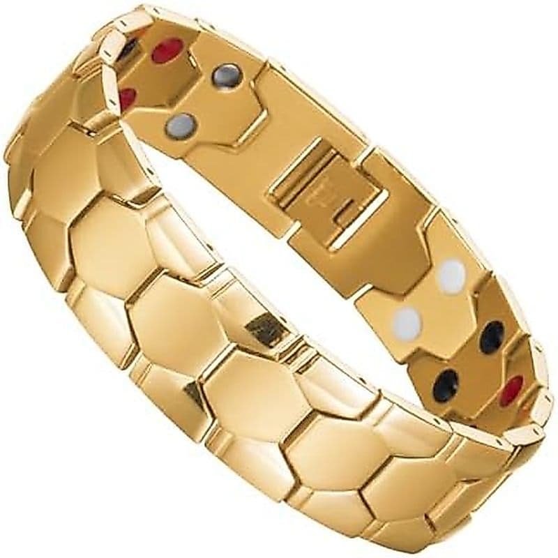 Pulseira De Terapia Magnética Para Homens , Pulseiras Magnéticas De Aço Inoxidável De 18 Mm Com Ímãs De Ultra Força De F