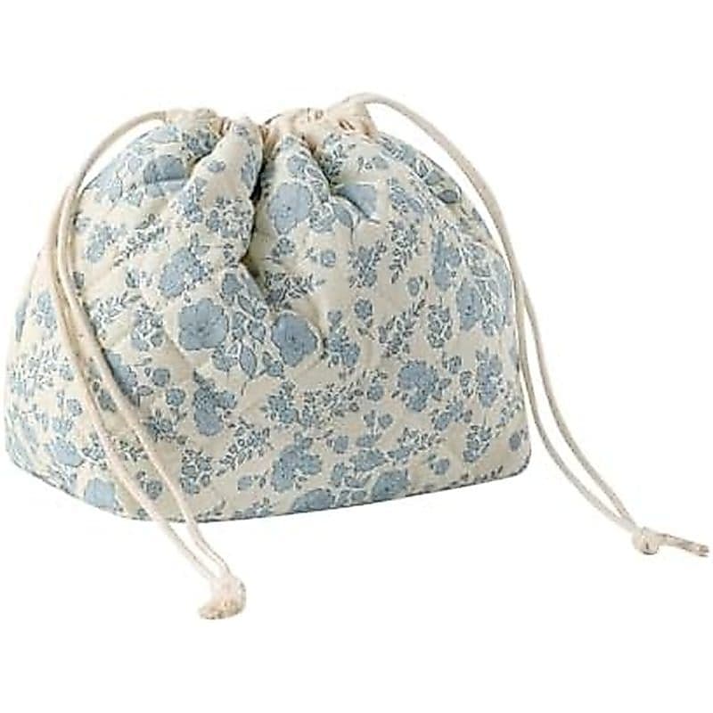 Bolsa De Maquiagem Acolchoada De Algodão Com Cordão E Forro De Lona , Higiene De Viagem Fofa Estética De Coquette Presen