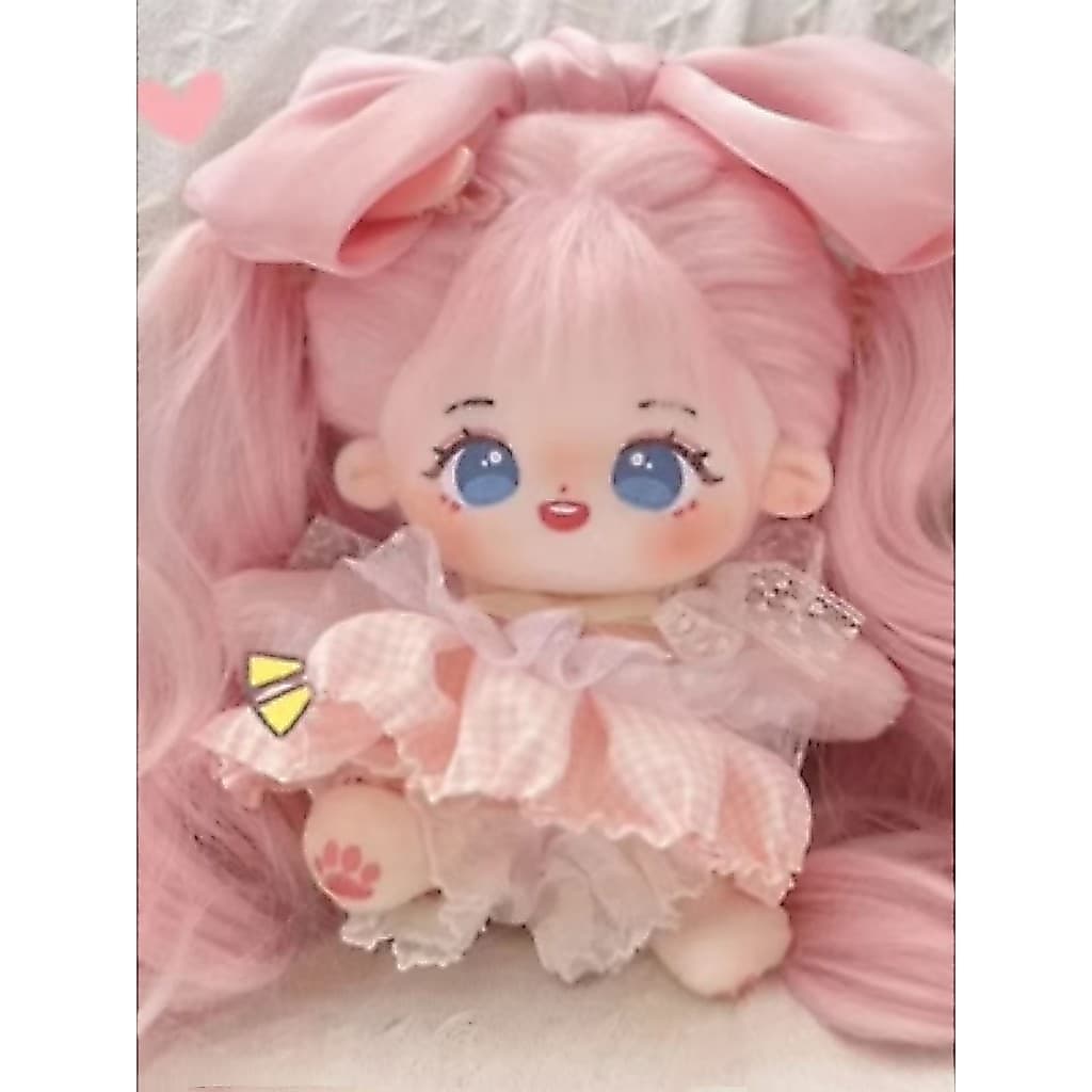 20cm peruca de boneca de algodão de alta temperatura seda único rabo de cavalo tigre boca Grab Clip cabelo encaracolado