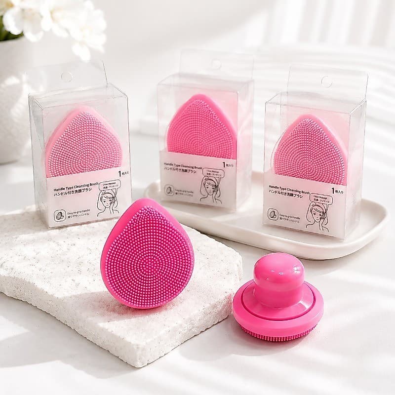 Escova Facial De Silicone Em Estoque , Cabeça De Fina E Macia Forma De Gota , Limpeza Profunda Ferramenta De Beleza Esfo