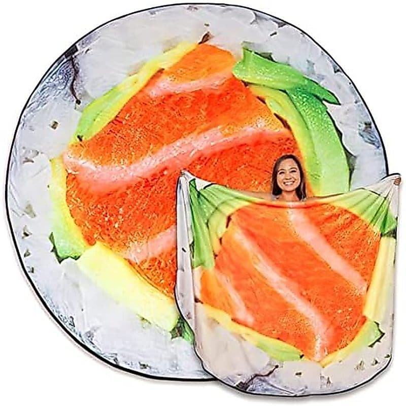 Cobertor De Sushi-Gigante De 6 Pés-72 " Realista E Amp ; Presente De Mordaça De Tamanho Grande , Macio , Quente Flanela