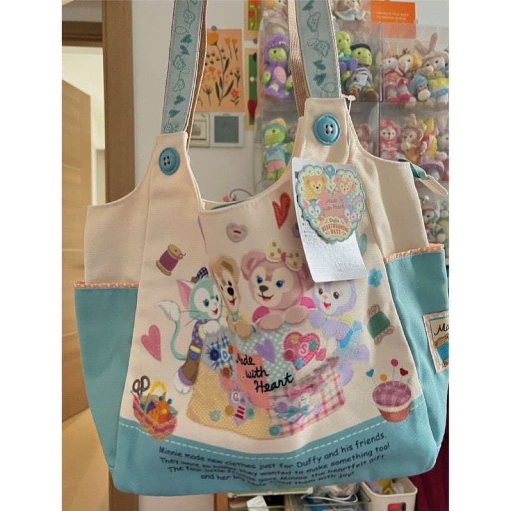 Lindo Ursinho duffy Bear Star Dailu Little Sea Turtle One Shoulder Saco De Lona Portátil