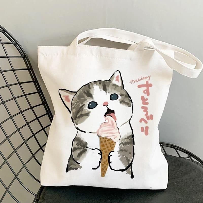 Saco De Lona De Gato Fofo Tote