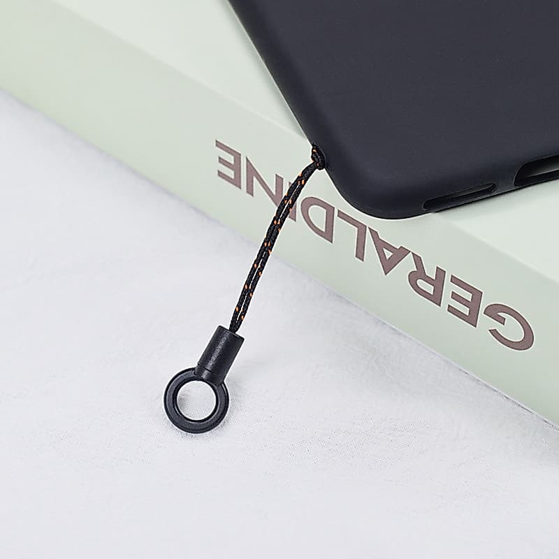 Acessórios para cordão de telefone móvel Círculo preto Cabeça de corda pequena Corda circular grossa Corda fina DIY Cord