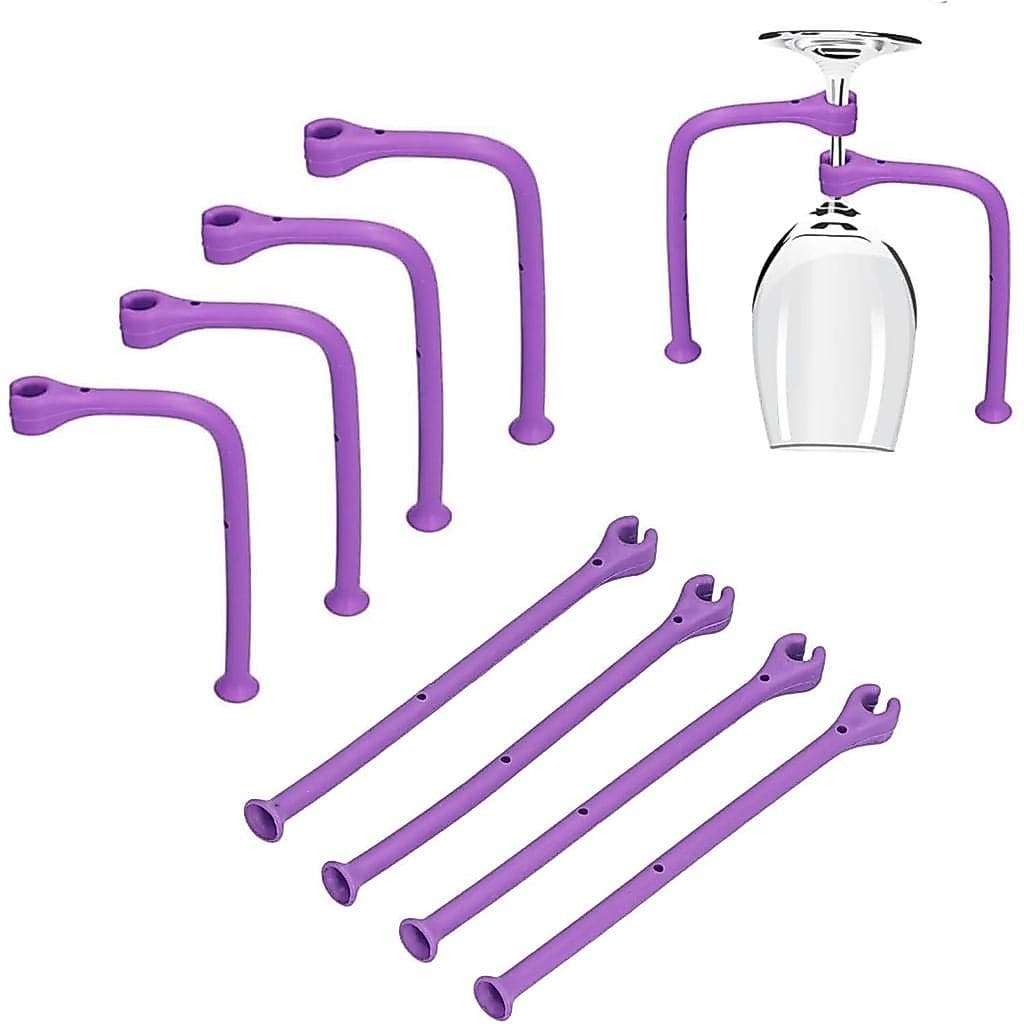 8 Peças de Suporte de Silicone para Lava-Louças, Protetor de Taças de Silicone Flexível, Suporte para Taças de Vinho, Pr