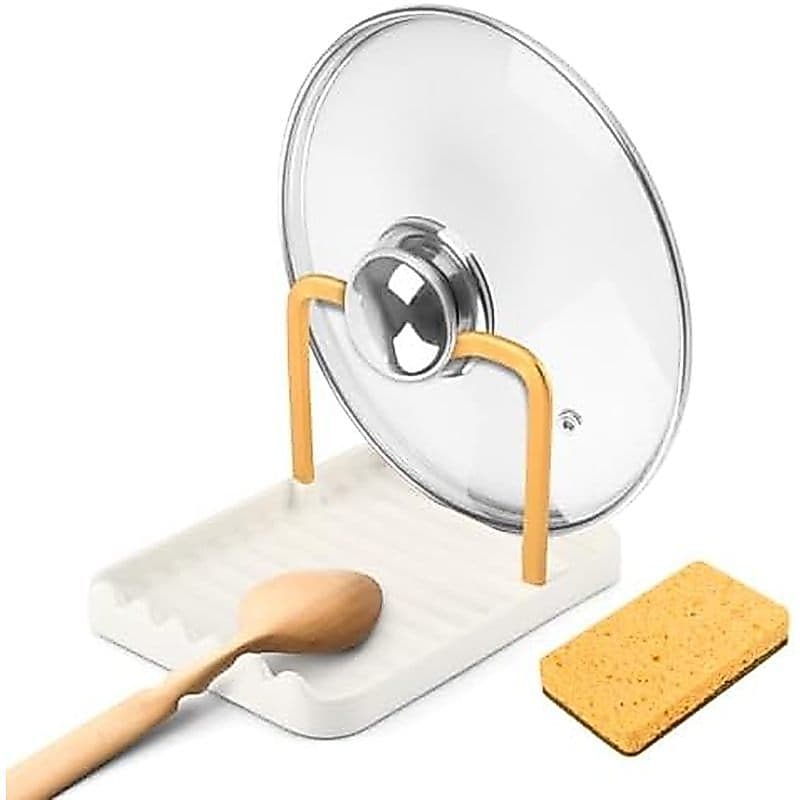 Descanso De Colher Com Suporte De Tampa , De Panela Resistente Ao Calor Durante Cozinhar & amp ; Organizador , Espátula