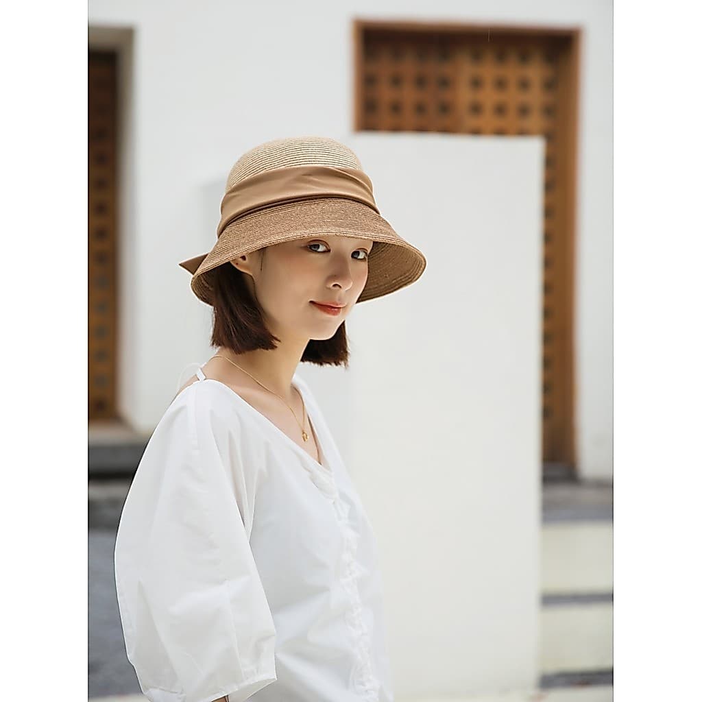 Chapéu de palha feminino verão chapéu de sol feminino chapéu de sol feminino balde chapéu legal moda estilo férias chapé