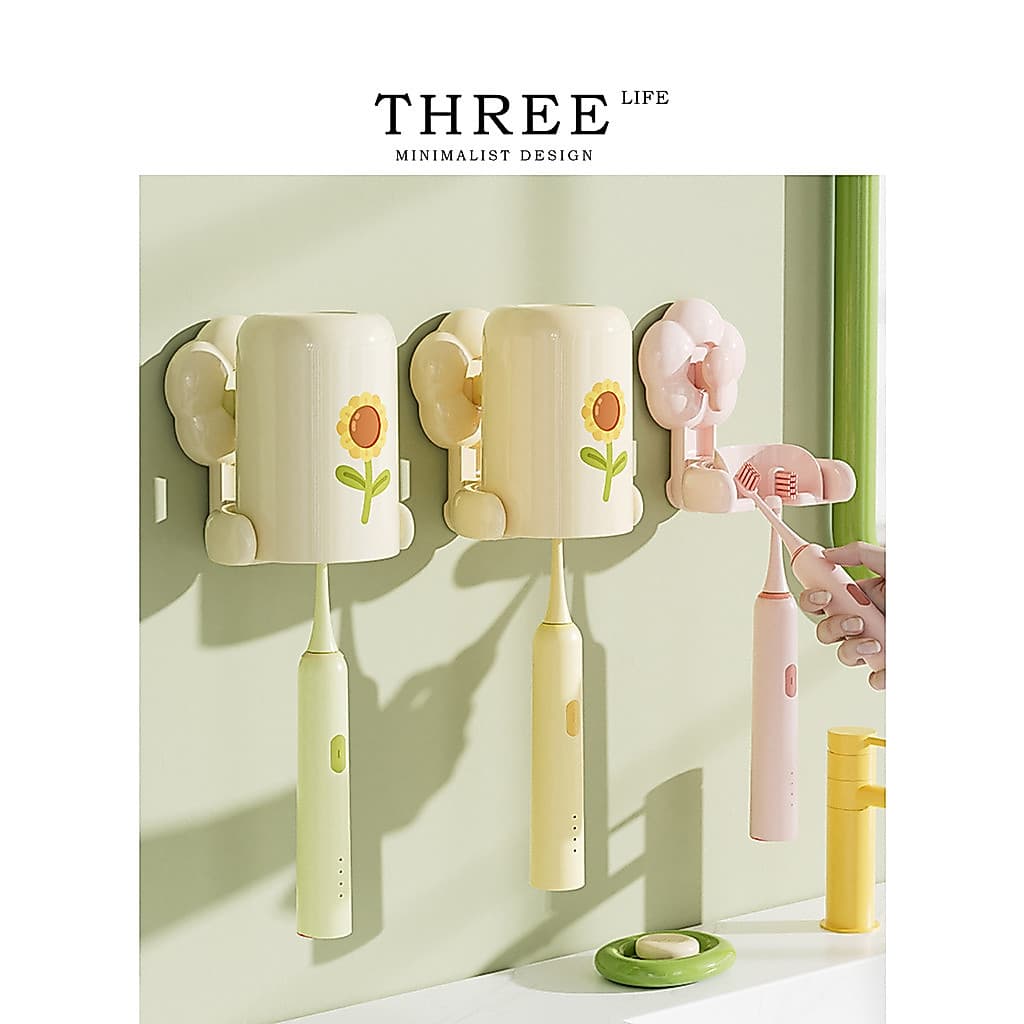 Tlife · Breve · Ventosa para enxaguatório bucal Conjunto de suporte para escova de dentes sem perfuração Copo para escov