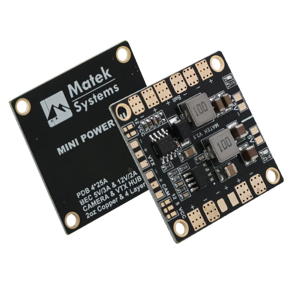 Matek Mini Power Hub Placa De Distribuição De Energia PDB Com BEC 5V E 12V Para FPV QAV250 ZMR250 Multicopter Quadcopter