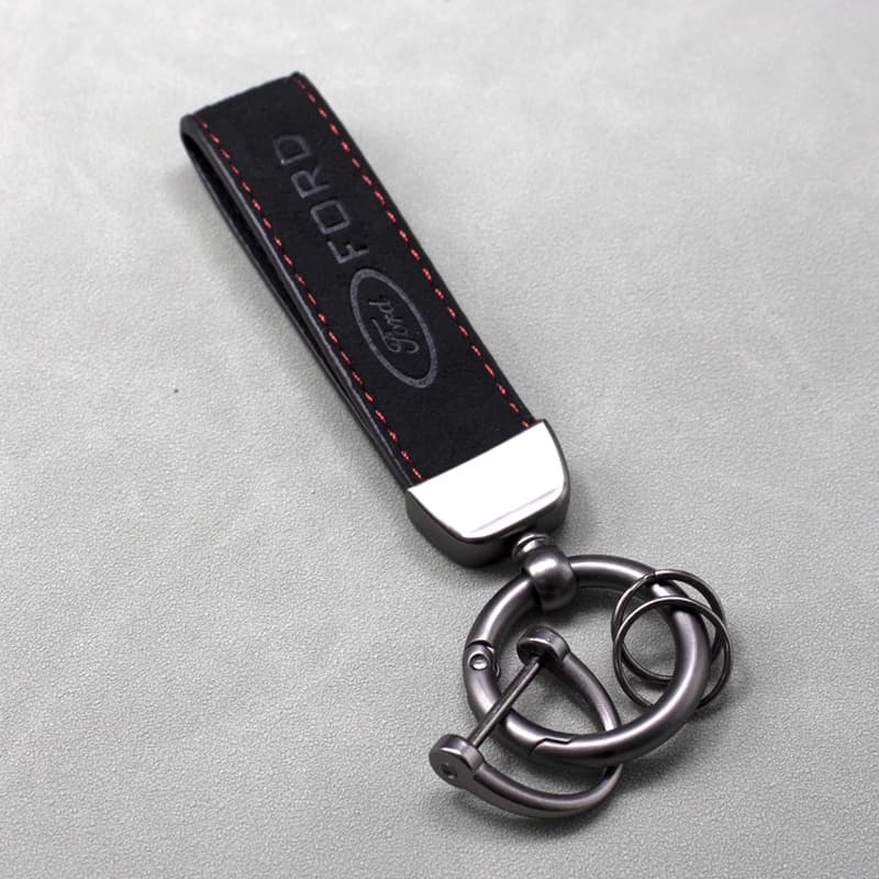 Porta-Chaves De Couro De Camurça Com Logotipo De Carro Liga Pingente Para Ford ST FOCUS 2 3 Mondeo Fiesta Kuga MK2 MK3 MK4 Car Styling