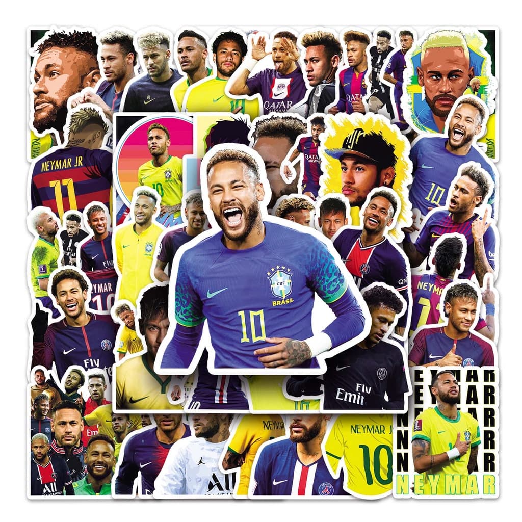 Autocolantes Criativos Para Carros De 50 Peças De Futebol Neymar À Prova D'água Telefones Decalque De Casa Criativo
