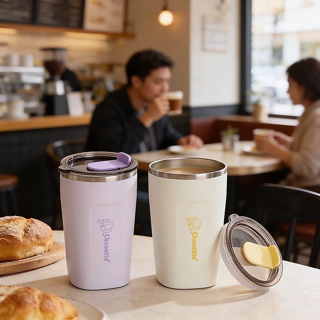 [Estoque pronto] INS304 Xícara de café de aço inoxidável Escritório ao ar livre com tampa Copo prático Caneca de isolame
