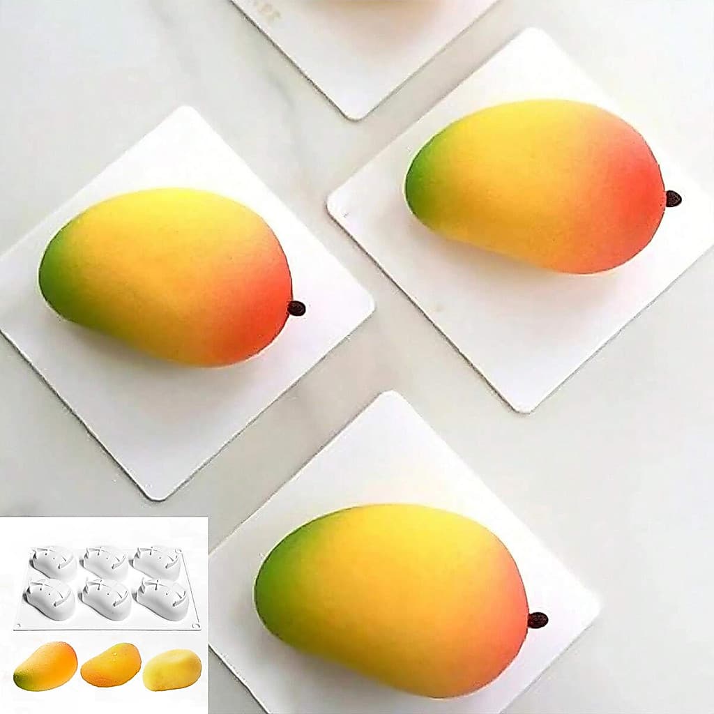 Molde de Silicone para bolo de manga, molde para sabão de frutas, pêssego, maçã, Chocolate, sorvete, sobremesa, estoque