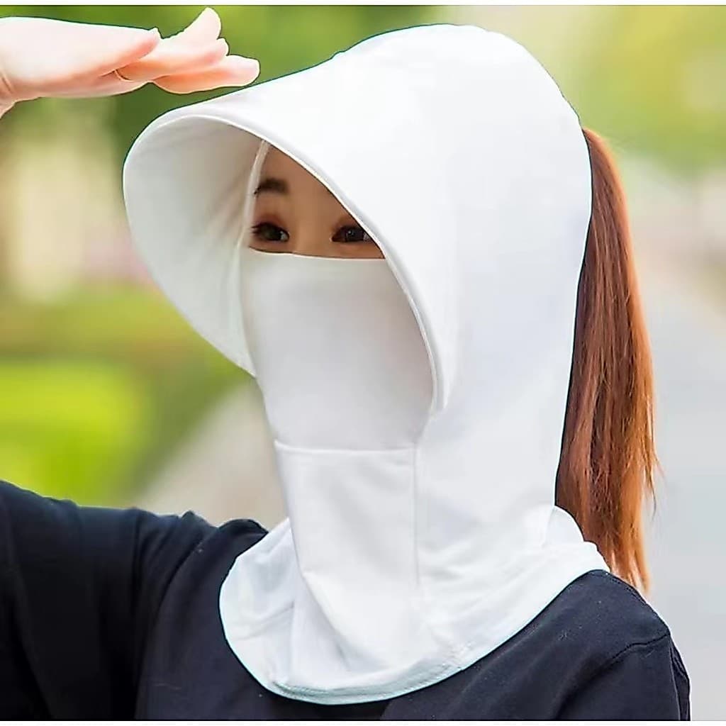 Chapéu de seda gelo de verão protetor solar feminino Anti-ultravioleta chapéu de sol capa rosto pulôver chapéu ma