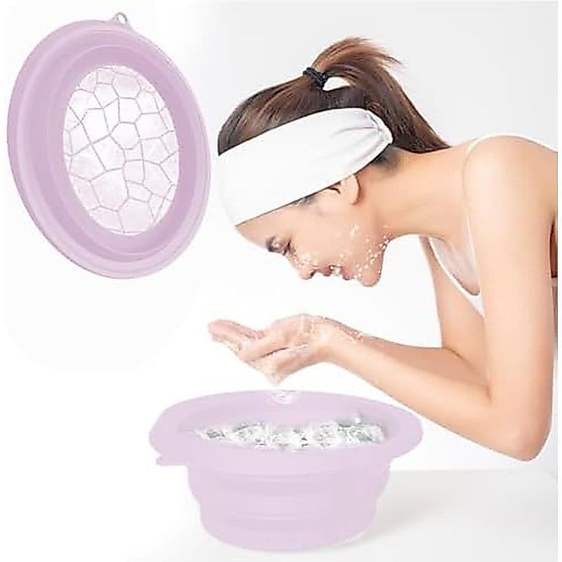 Tigela Grande De Silicone Para Banho De Gelo Facial Com Embutido , Design Dobrável E Suspenso Fácil Armazenamento Transp