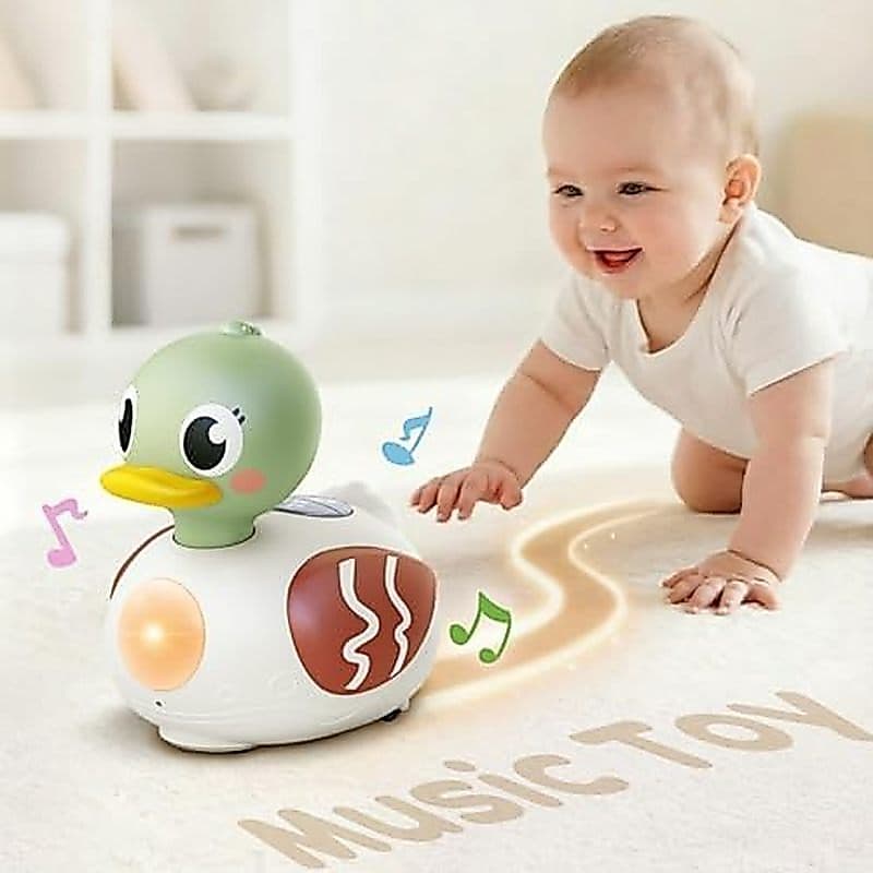iPlay , iLearn Baby Brinquedo De Pato Musical , Infantil Para Engatinhar Na Hora Da Barriga , Com Som Leve 6-12 Meses ,