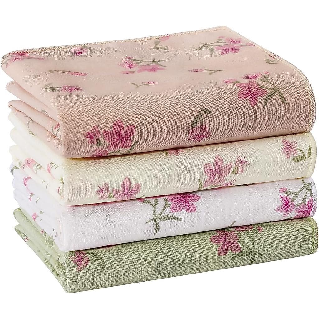 Lenços para Mulheres, Lenços de Algodão Macio para Mulheres, Lenços Florais Delicados para Senhoras, para Mulhere