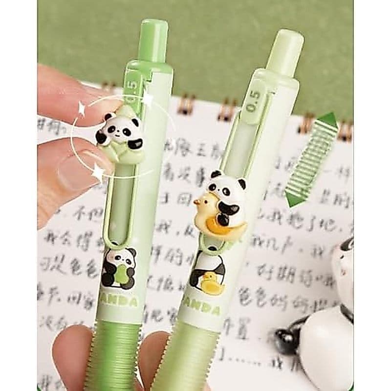 MOZXIRZ 4 Pcs Cute Panda Lápis Mecânico 0.5mm De Desenho Animado Kawaii Soft Grip Mecânicos Escolar Para Estudantes Mulh