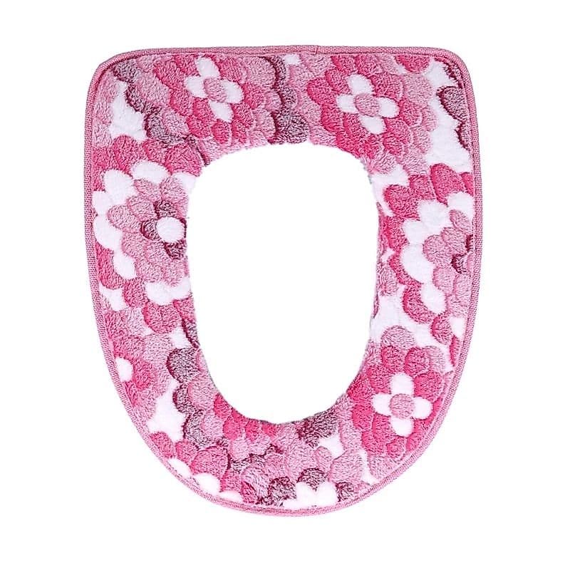 Capa de Assento de Vaso Sanitário em Coral para Casa, Flexível, Macia e Confortável para Banheiro