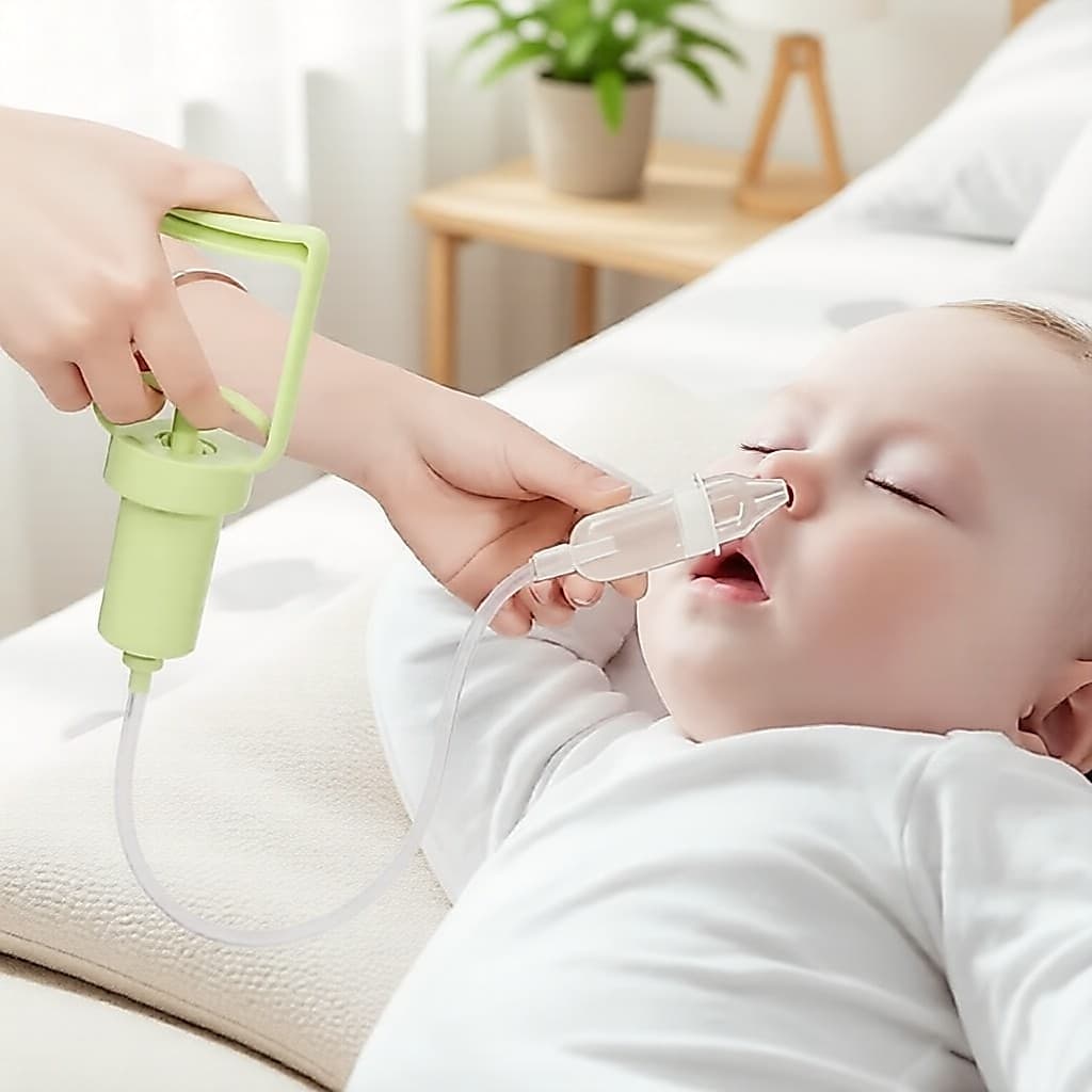Aspirador Nasal Manual para Bebê – Extrator de Mucosidade com Sucção Potente e Portátil para Bebês