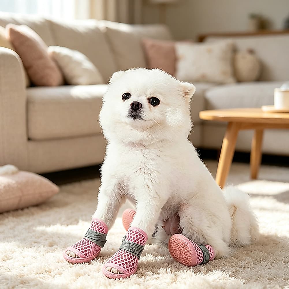 Sapatos De Caminhada Para Cães De Raça Pequena , Proteção Macia De Patas De Pavimento Quente , Alívio De Verão